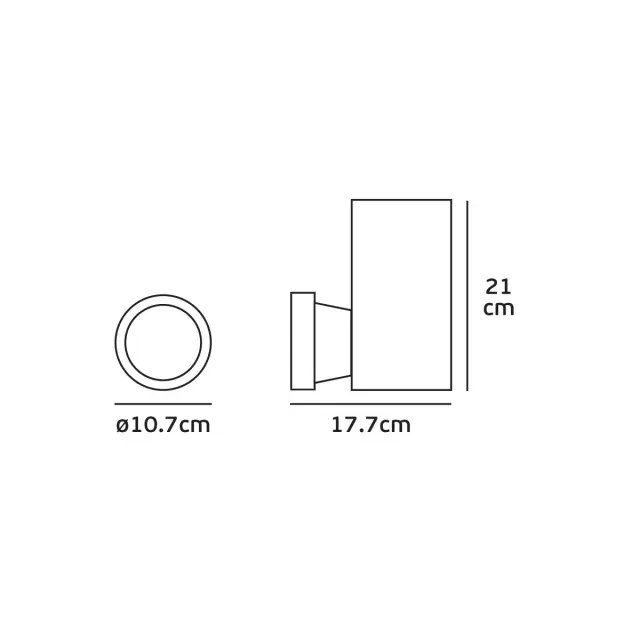 Ena 01090/AN Φωτιστικό τοίχου Ε27/A60 IP54 ø10.7x21x17.7cm ανθρακί 2