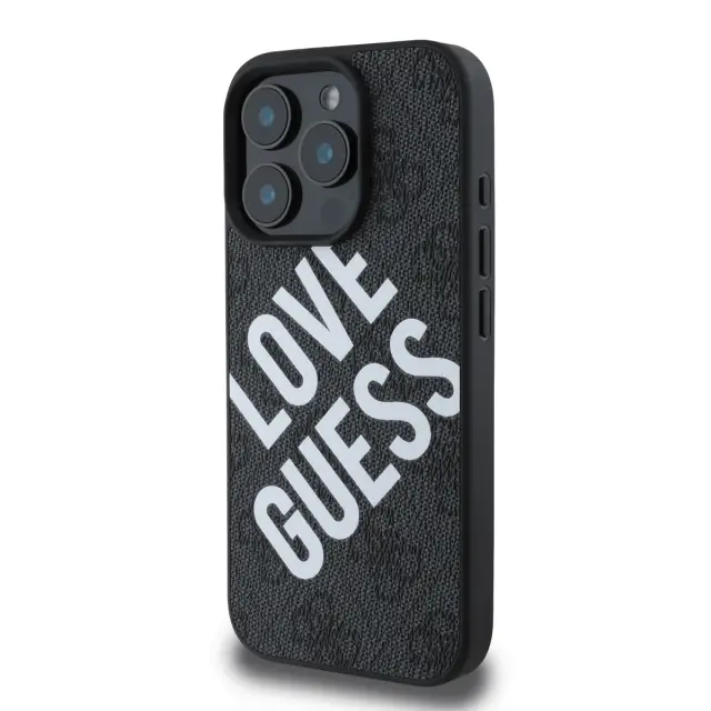 Guess PU Leather 4G Big Love Logo MagSafe Case for iPhone 16 Pro Black 3