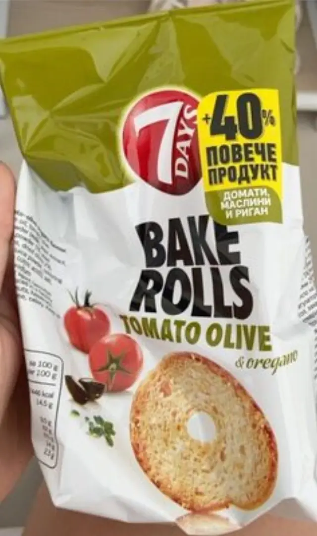 Bake Rolls Tomato Olive (80 gr + 40 gr Δωρεάν Προιόν )