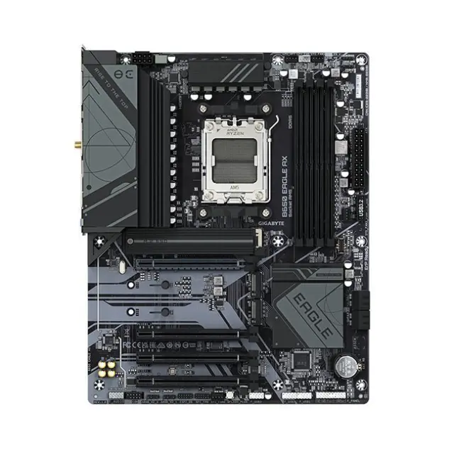 GIGABYTE B650 EAGLE AX Motherboard - AMD Ryzen 9000 Series CPUs, 1222 Phases VRM, up to 7600MHz DDR5 (OC), 1xPCIe 5.0 2xPCIe 4.0 M.2, GbE LAN, WIFI 6E, USB 3.2 Gen 2 2