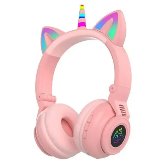 Unicorn STN27 Ασύρματα Bluetooth Over Ear Ακουστικά με 7 ώρες Λειτουργίας Ροζ