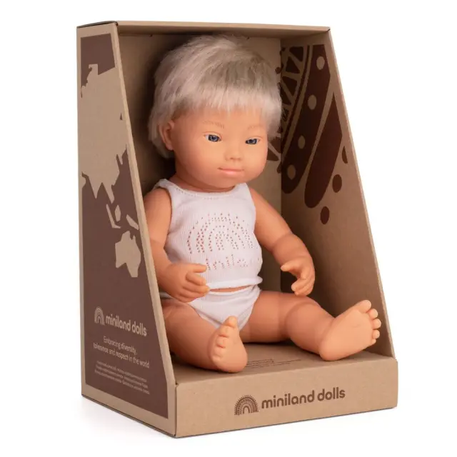 MINILAND DOLLS MINILAND ΚΟΥΚΛΑ ΚΑΥΚΑΣΙΟΣ 38 CM ΜΕ ΣΥΝΔΡΟΜΟ DOWN ΜΕ ΕΣΩΡΟΥΧΑ 2