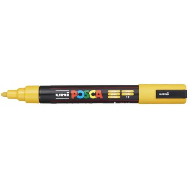 Μαρκαδόρος Σχεδίου Uni Posca PC-5M Medium με πάχος μύτης 1.8-2.5mm - OchrePC-5M(E) - ΩXPA