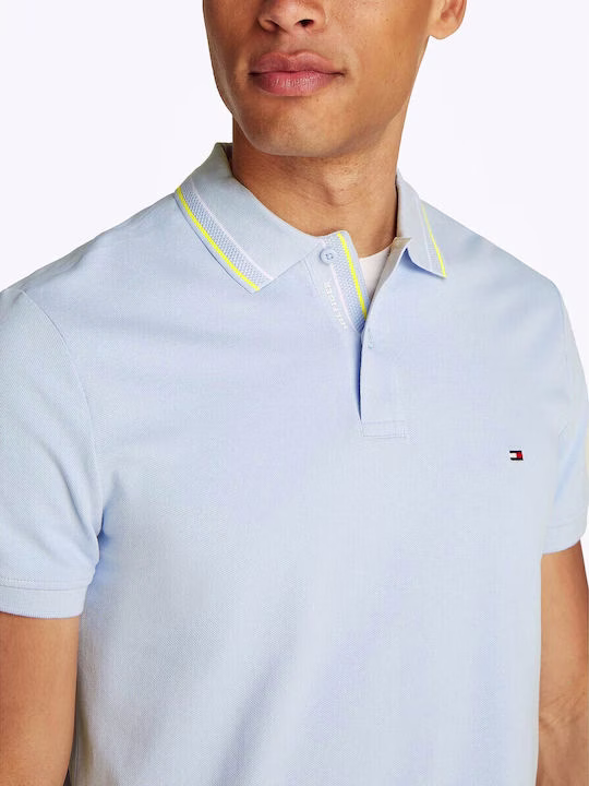 Tommy Hilfiger Ανδρική Polo Μπλούζα Κοντομάνικη Γαλάζια Γαλάζιο 2