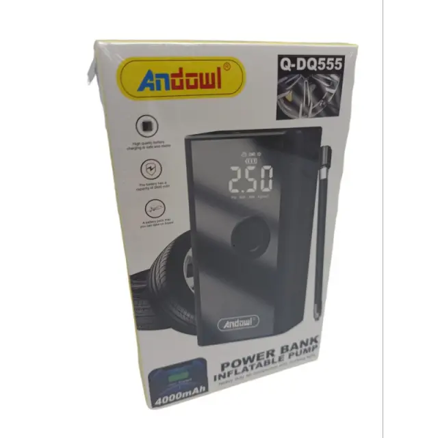 Andowl Τρόμπα Αυτοκινήτου 150PSI με Καλώδιο Αναπτήρα 12V και Powerbank Usb 4000mAh με Φακό 80LM Q-DQ555 3