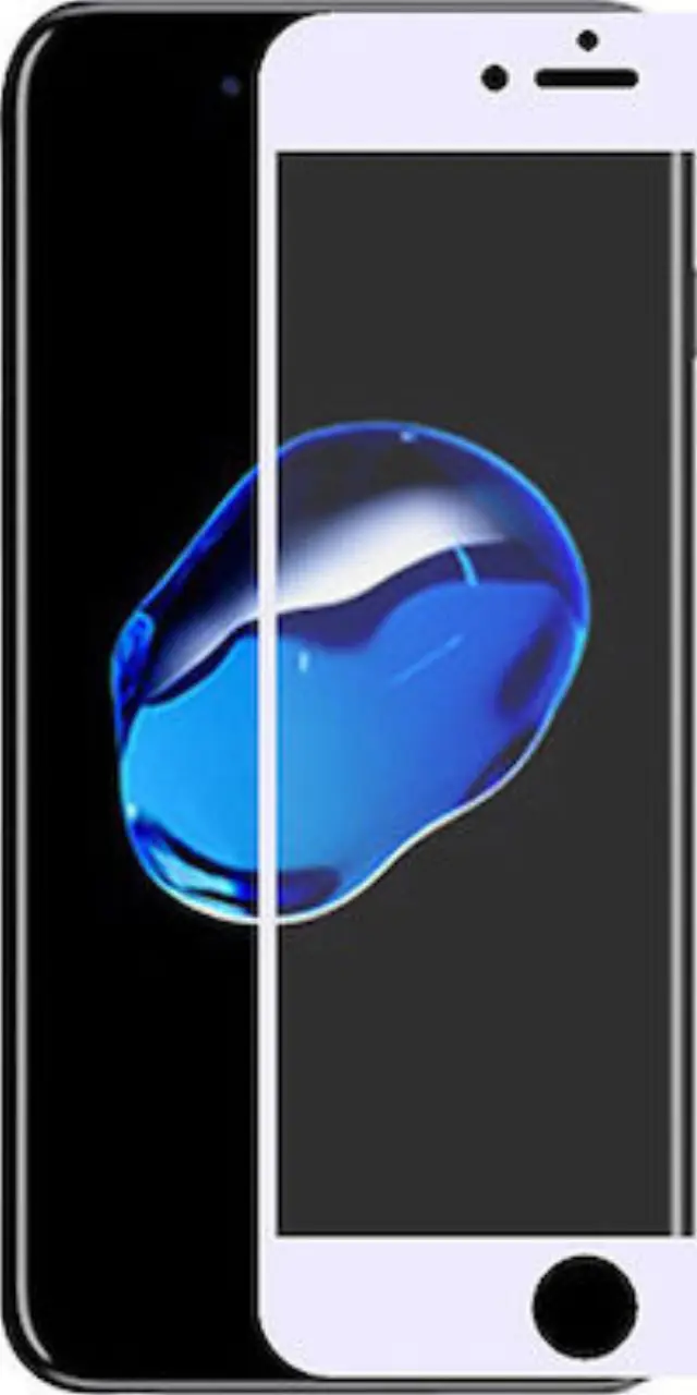 Tempered Glass 9H Για Iphone 7 Plus (5.5") Full Cover Full Glue Λευκό