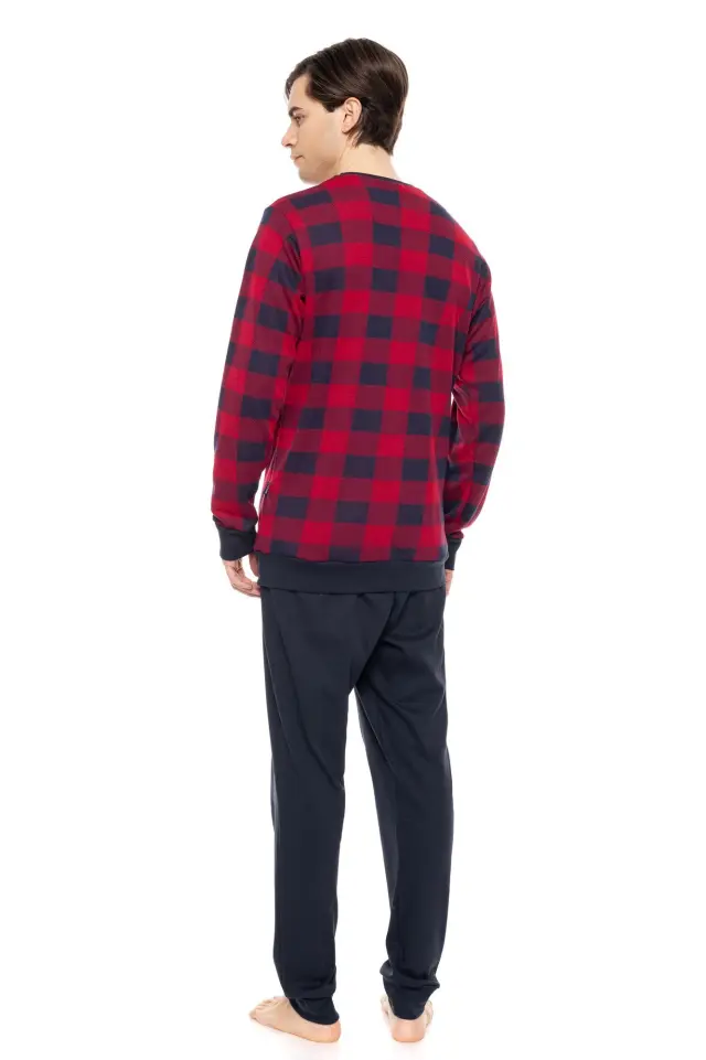W-M727 - Type - PYJAMA JACQUARD BLUE BORDO PLAID 3