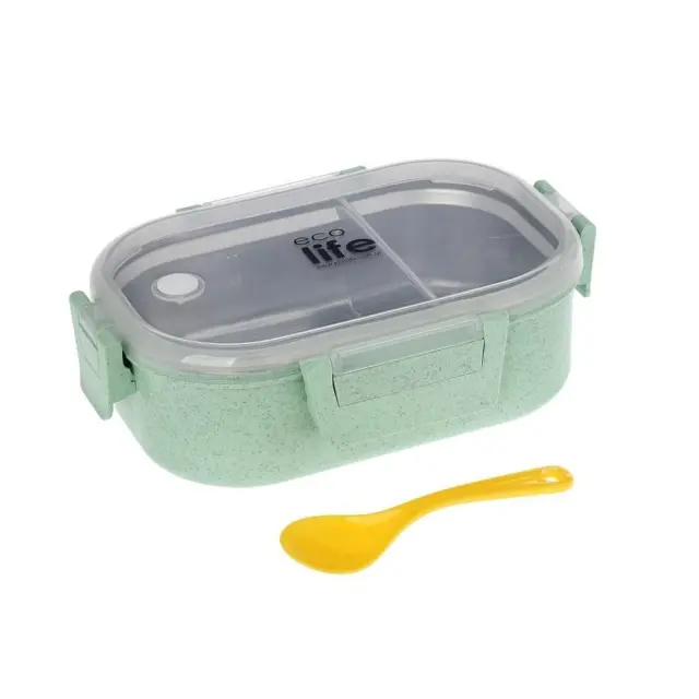 Ecolife Δοχείο Φαγητού Πλαστικό Light Green Κατάλληλο για Φούρνο Μικροκυμάτων 900ml