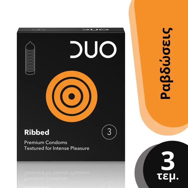 DUO Ribbed (με ραβδώσεις) συσκευασία 3 τεμαχίων