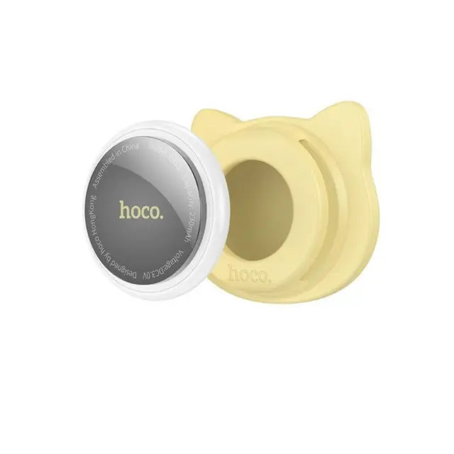 Συσκευή Εντοπισμού Hoco E91D Tiger για Συσκευές iOS Συμβατή με Apple Find My Tracker και Υποδοχή για Κολάρο Κατοικιδίου Μπεζ 3