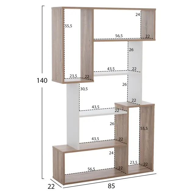 ΒΙΒΛΙΟΘΗΚΗ FB98768.01 85X22X140 ΛΕΥΚΟ 2