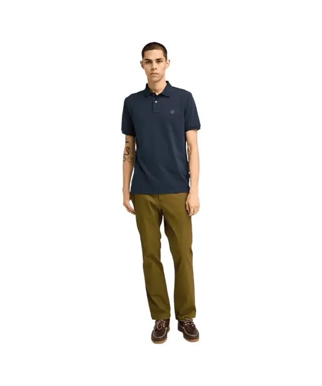 Timberland - Ανδρικό T-shirt Polo Short-Sleeve με Λογότυπο Oyster River TB0A2BRY-Z02 Μπλε Σκούρο - S 2
