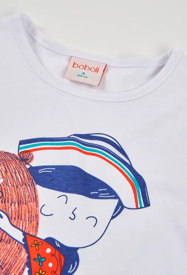 Boboli Knit t-shirt με τύπωμα για κορίτσι 493028-1100 3