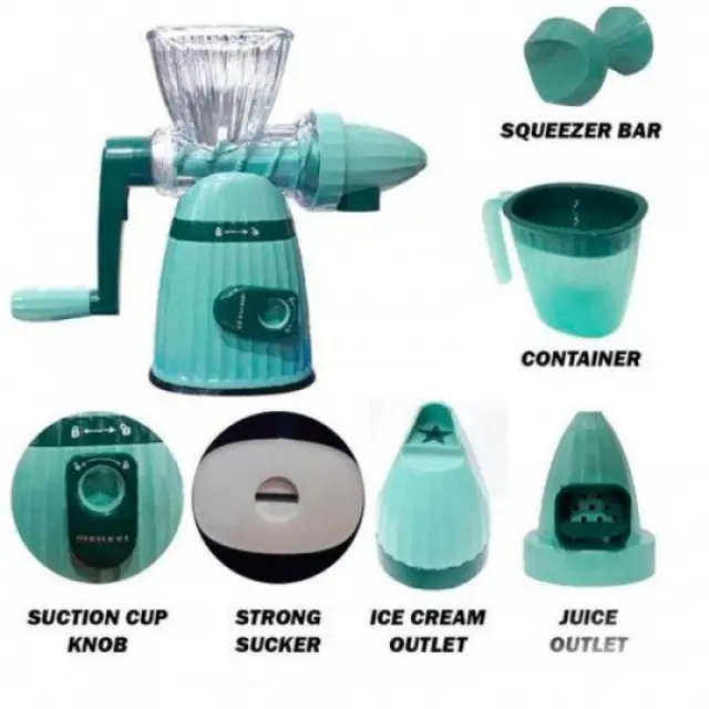 Αποχυμωτής - Παγωτομηχανή 2 σε 1 - Hand juicer Meilleyi MLY 662 - Πράσινο 2