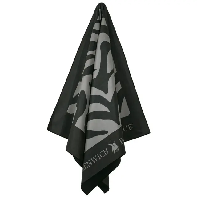 Πετσέτα Θαλάσσης 80x170 Greenwich Polo Club Micro Prints 5204 Grey-Black 100% Microfiber 2
