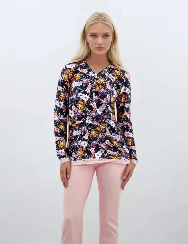 W646 - Type - PYJAMA BLACK FLOWER - S 2