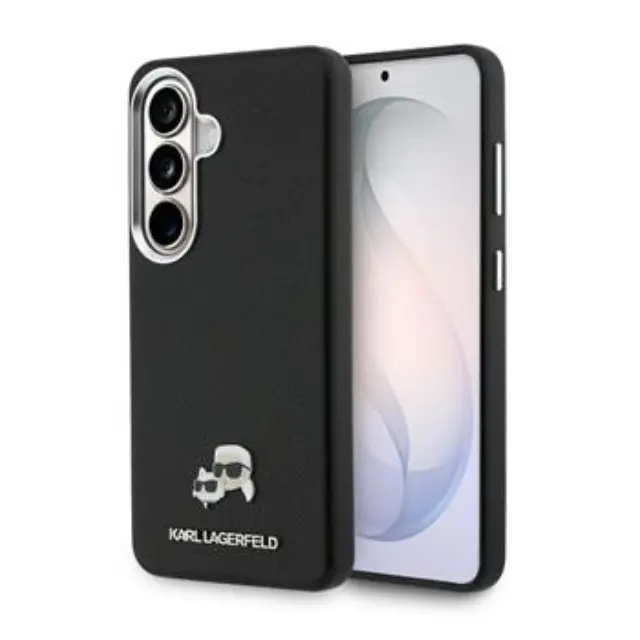 Karl Lagerfeld Grained PU Leather K&CH Heads Magnetic Case for Samsung Galaxy S26 Black