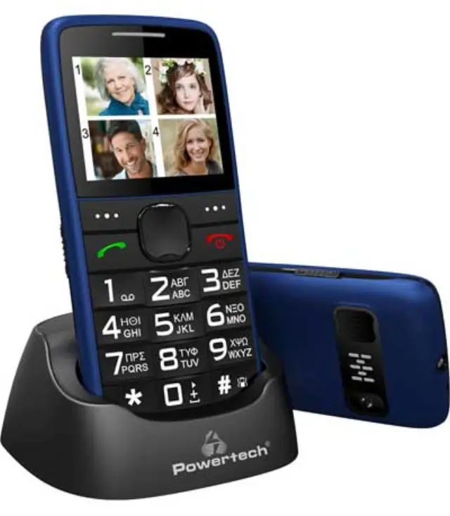 POWERTECH Κινητο Τηλεφωνο Sentry Eco PTM-24, SOS Call, με φακό, μπλε