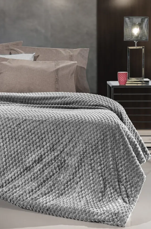 ΦΛΙΣ ΚΟΥΒΕΡΤΑ ΜΟΝΗ ΜΕ ΜΑΞΙΛΑΡΟΘΗΚΗ SMOOTHIE ANTHRACITE 160X220 GUY LAROCHE 2