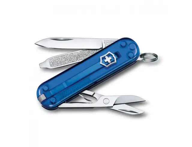 Ελβετικός Σουγιάς Victorinox Classic SD Transparent με 7 λειτουργίες και μήκος 5.8cm - Deap Ocean0.6223.T2G