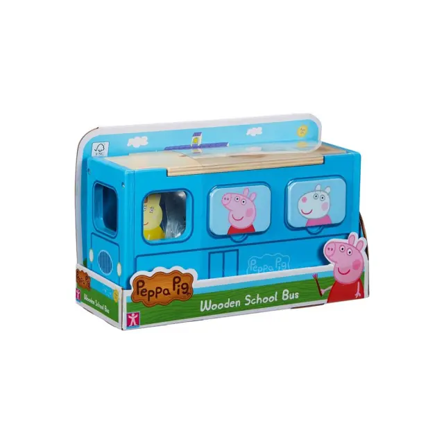 Ξύλινο Σχολικό Λεωφορείο με Σχήματα Peppa Pig 3