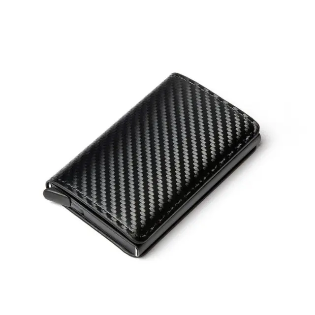 RFID Blocking Credit Card Ultra Thin Θήκη Προστασίας Ασύρματης Ανάγνωσης Πιστωτικών Καρτών Μαύρη Carbon OEM