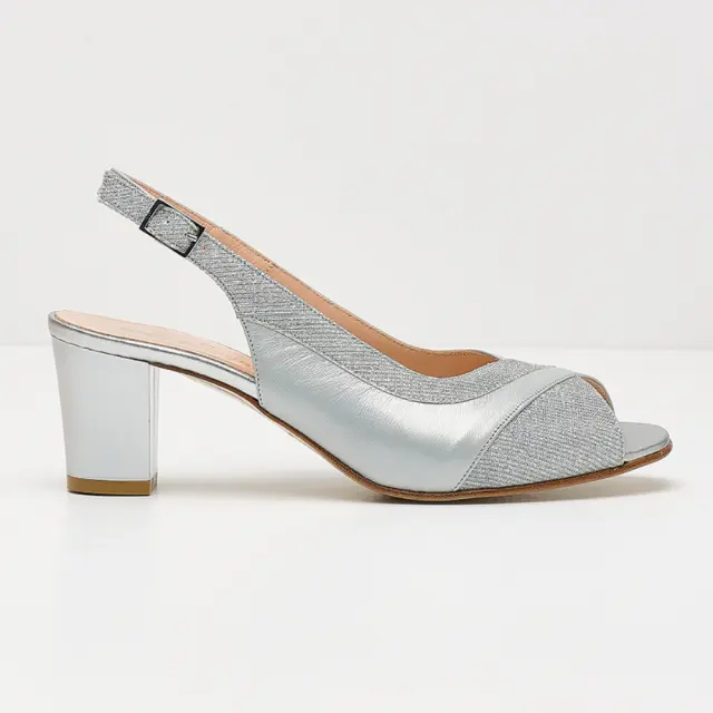 Soffice Sogno Πέδιλα με Τακούνι Γυναικείο δέρμα Ασημί ASS/23530 ARGENTO