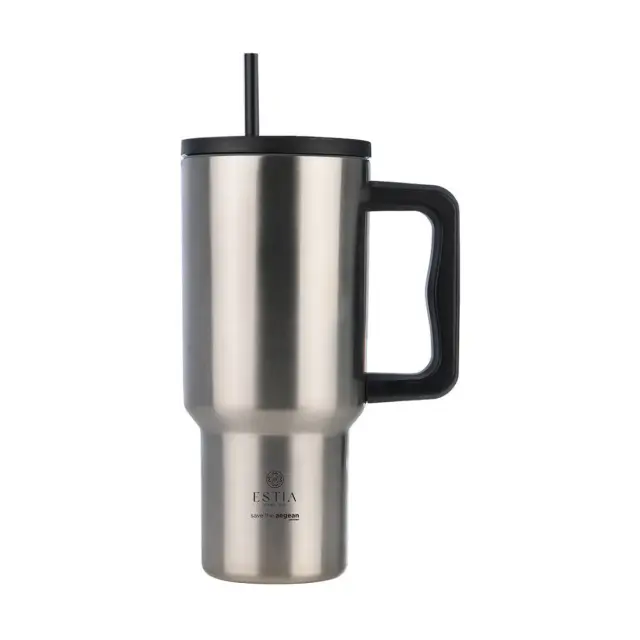 Estia Θερμός Straw Tumbler Xl Save The Aegean 900Ml Steel Flow