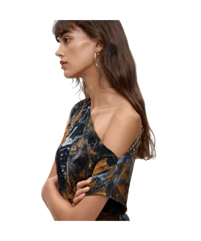 Desigual -Γυναικείο Ασύμμετρο Πλεκτό Τοπ Dublin 26WWTK27-5031 Πολύχρωμο 2