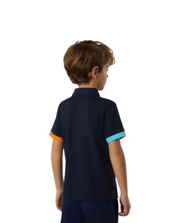 North Sails - Παιδικό Κοντομάνικο Μπλουζάκι Polo Mismatch Cuffs 794491-000-0802 Μπλε Ναυτικό 3