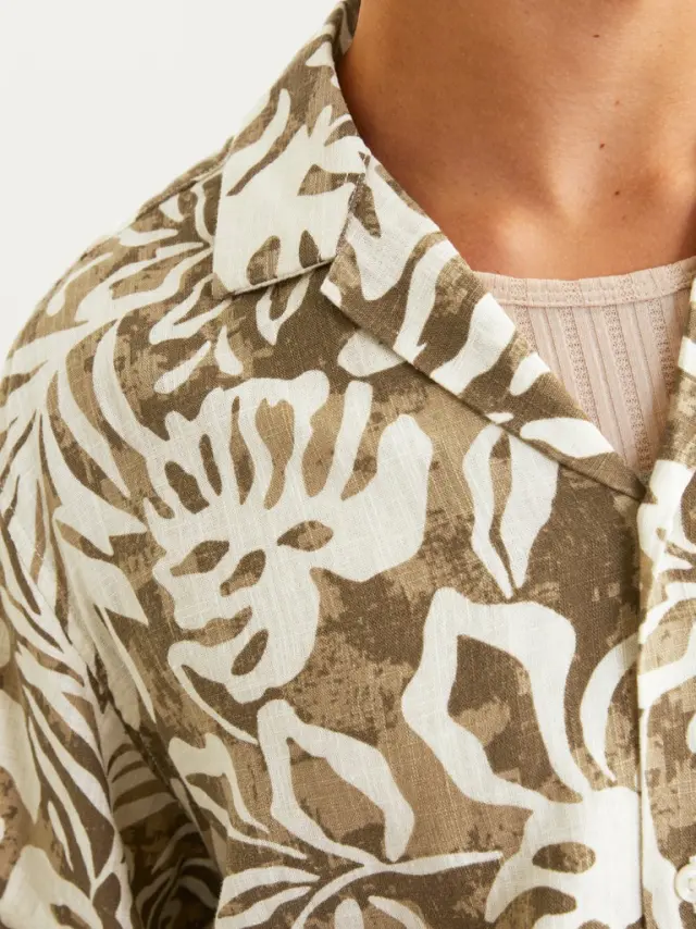 JPRBLUREXTON PRINT SHIRT S/S Tannin - XL 3