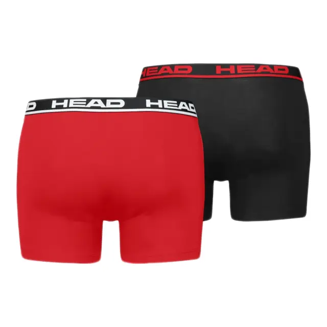 HEAD Ανδρικό Boxer Super Soft Cotton - Διπλό Πακέτο, Χρώμα Flame Red-Black 2