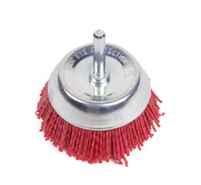 Abrasive nylon cup brush for drill 65 mm