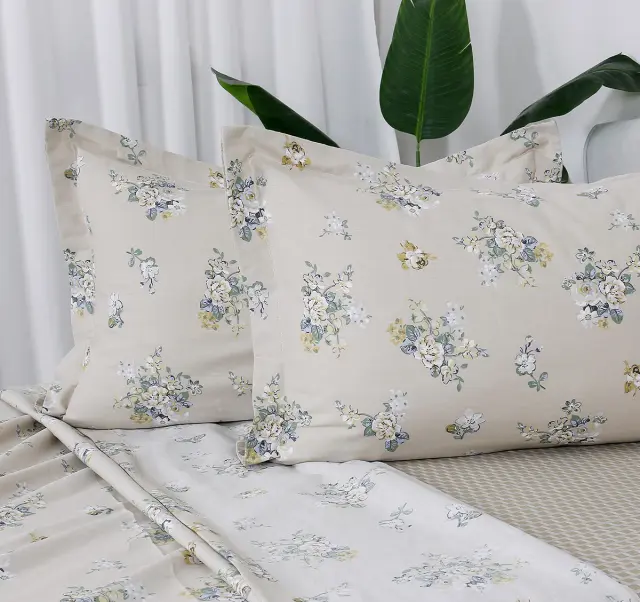 Beauty Home Σετ σεντόνια υπέρδιπλα με λάστιχο Memories Art 12698 165x200+30 Μπεζ 2