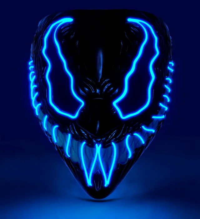 Αποκριάτικο Αξεσουάρ Blue Led Monster Μάσκα (Widmann) (W-30336)