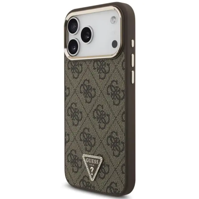 Θήκη PU Guess Apple iPhone 18 Pro Max/ 17 Pro Max MagSafe Leather Diamond Triangle 4G Καφέ N71752
