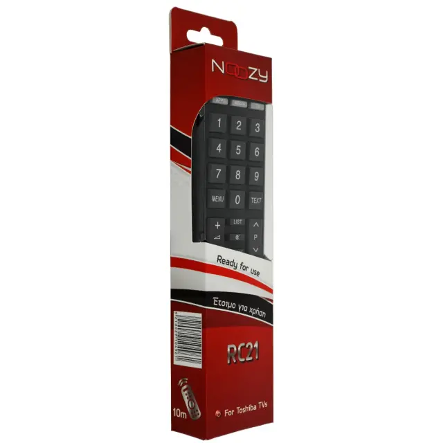 Τηλεχειριστήριο Noozy RC21 για Τηλεοράσεις Toshiba Άμεσης Αντικατάστασης χωρίς Προγραμματισμό 2