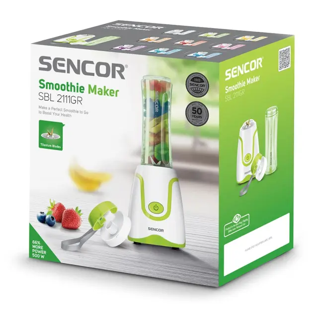 Μπλέντερ Smoothie Maker 600ml 500W Sencor SBL 2111GR Πράσινο 2
