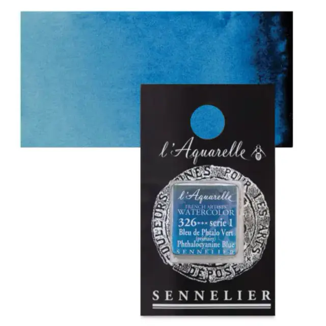 Χρώμα Ακουαρέλας Sennelier l Aquarelle Half Pan - 326 Phthalocyanine Blue