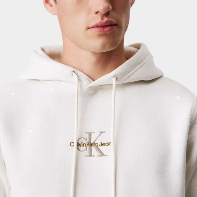 Calvin Klein - Fleece Monogram Φούτερ J30J325629-YBI Εκρού - XL 2