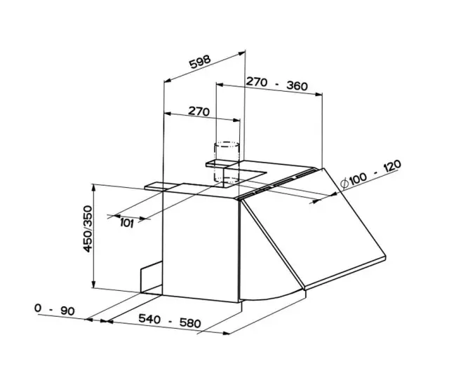 Faber 106/45 Plus A60 Λευκός Πτυσσόμενος Απορροφητήρας 60cm Λευκός 310.0623.031 2