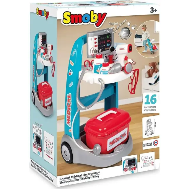 Smoby Τρολεϋ Ιατρικά Εργαλεία Με Ηλεκτρονική Οθόνη (340207) 2