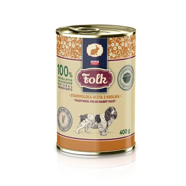 FOLK Traditional polish rabbit feast - wet dog food - 400g