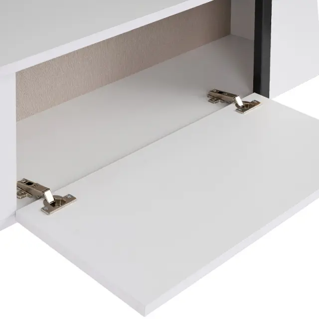 Έπιπλο τηλεόρασης Luxe Megapap χρώμα λευκό - μαύρο 180x30x50εκ. 2