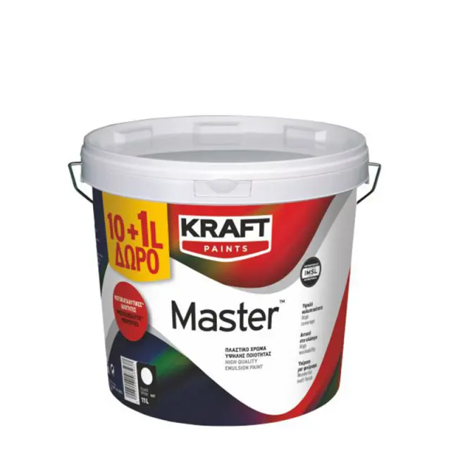 Χρώμα Πλαστικό KRAFT MASTER 2015 Λευκό 10lt+1lt ΔΩPO
