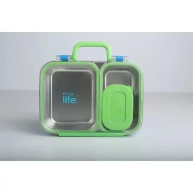 Eco Life Φαγητοδοχείο Με 2 Χωρίσματα & Μπωλ 800ml Μπλε 33-BO-9054