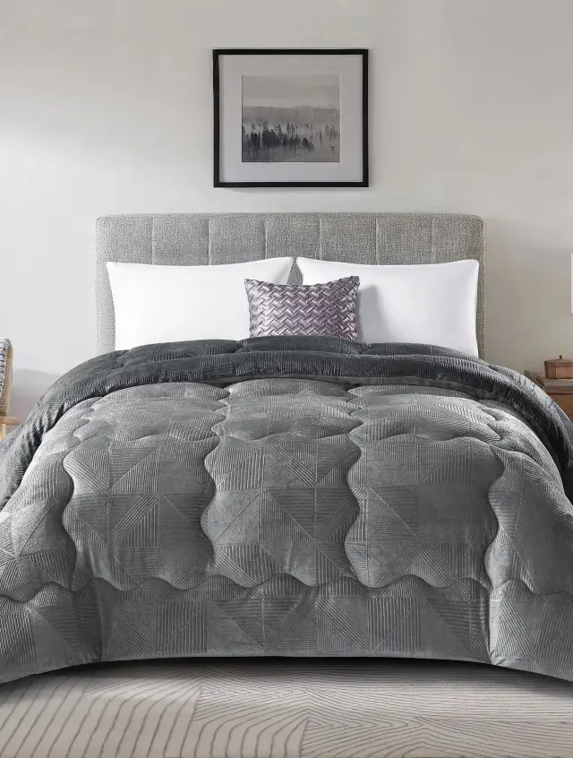 Κουβερτοπάπλωμα NIVORO ANTHRACITE MADI ημίδιπλο: 180 x 240 εκ.