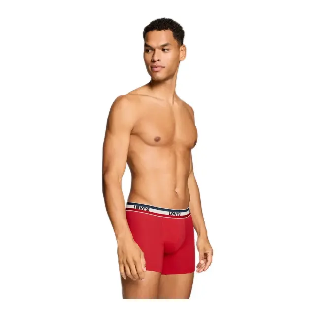 Levi's Ανδρικό Boxer Repeat SPW Logo Brief - Διπλό Πακέτο, Χρώμα Κόκκονο-Μαύρο 3