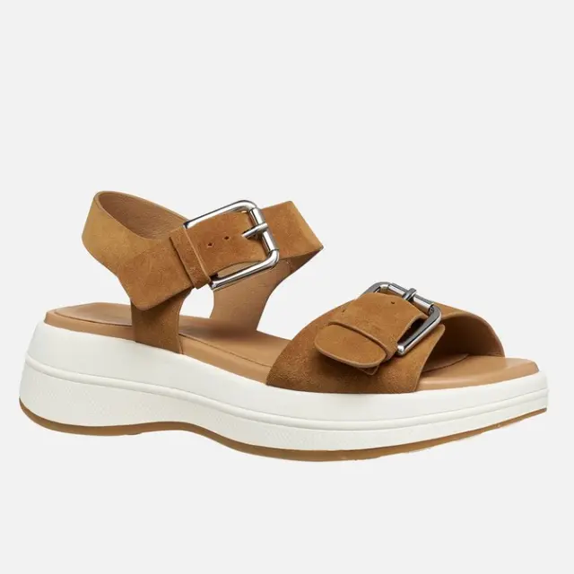 Γυναικεία Δερμάτινα Ανατομικά Σανδάλια Flatforms Geox Spherica D650VA 00022 C6001 Ταμπά Καστόρι Ταμπά - 40 2