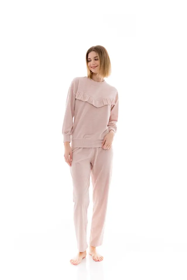 W1444 - Baby Pink - PYJAMA VELVET STRIPE 2